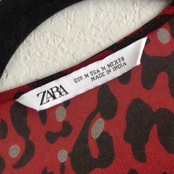 Zara Red Animal Print Flowy Cover Up - Picture 7 of 8